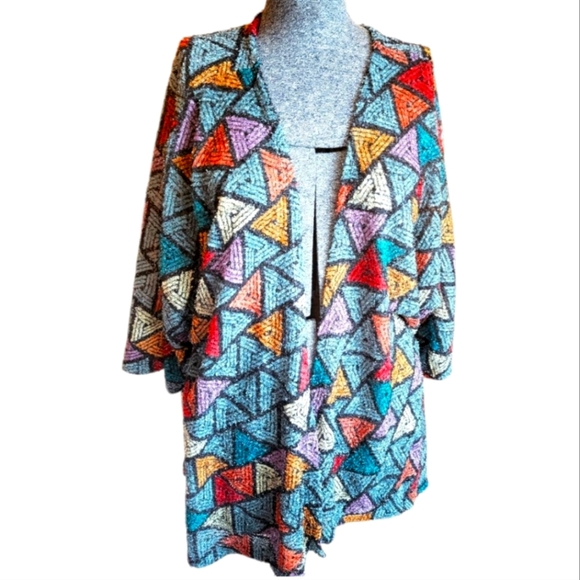 LuLaRoe Sarah Duster Geometric Cardigan - Picture 1 of 8
